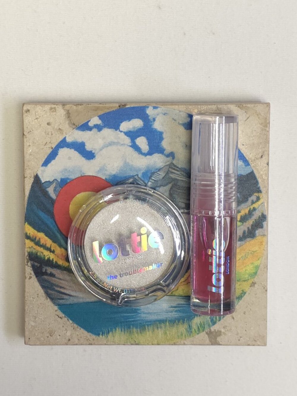 Lottie London Highlighter & Oil Slick Lip Oil Duo - Troublemaker/Extra Cherries